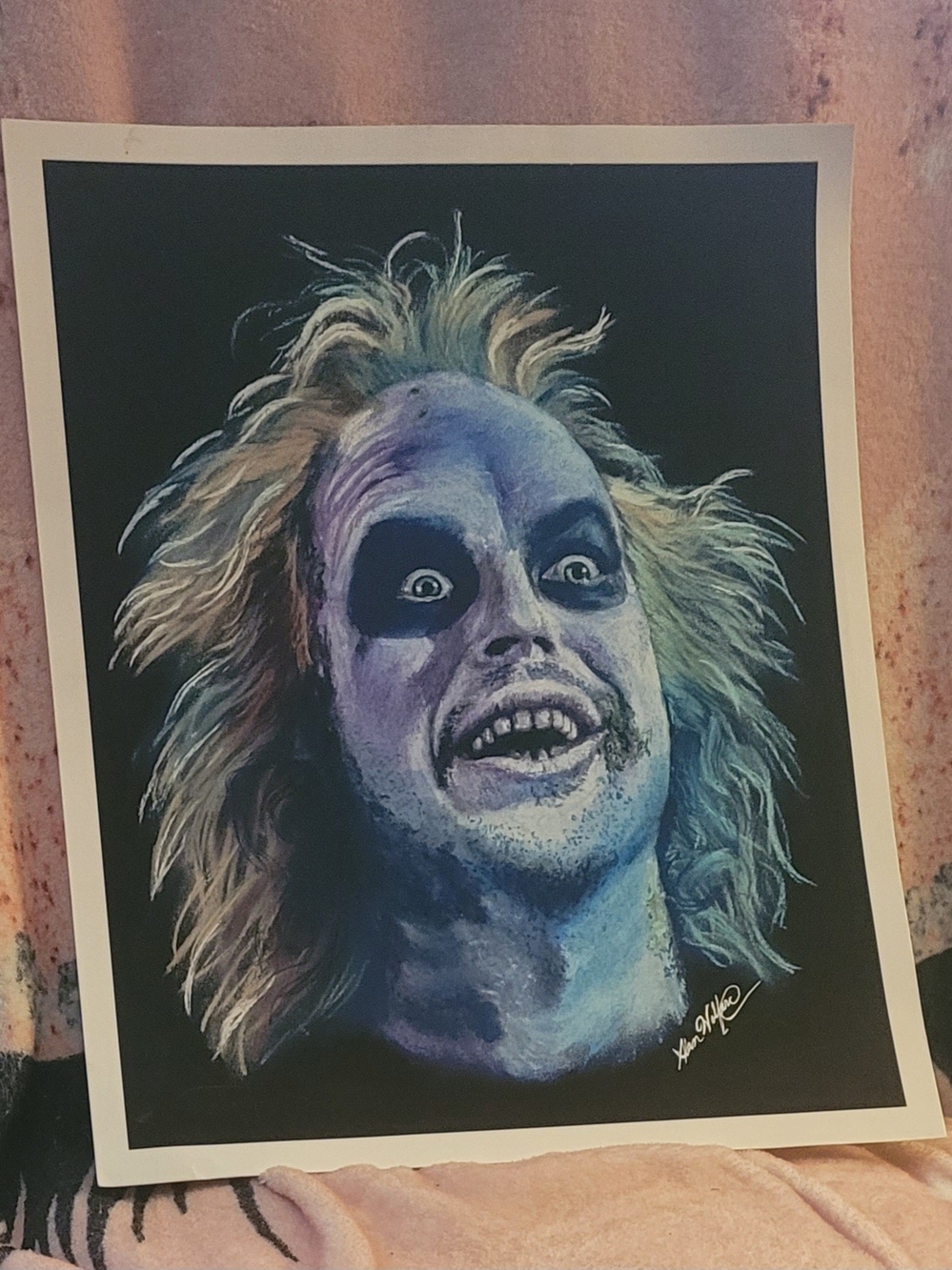 Beetlejuice Inspired Blue Portrait Wall Art Print